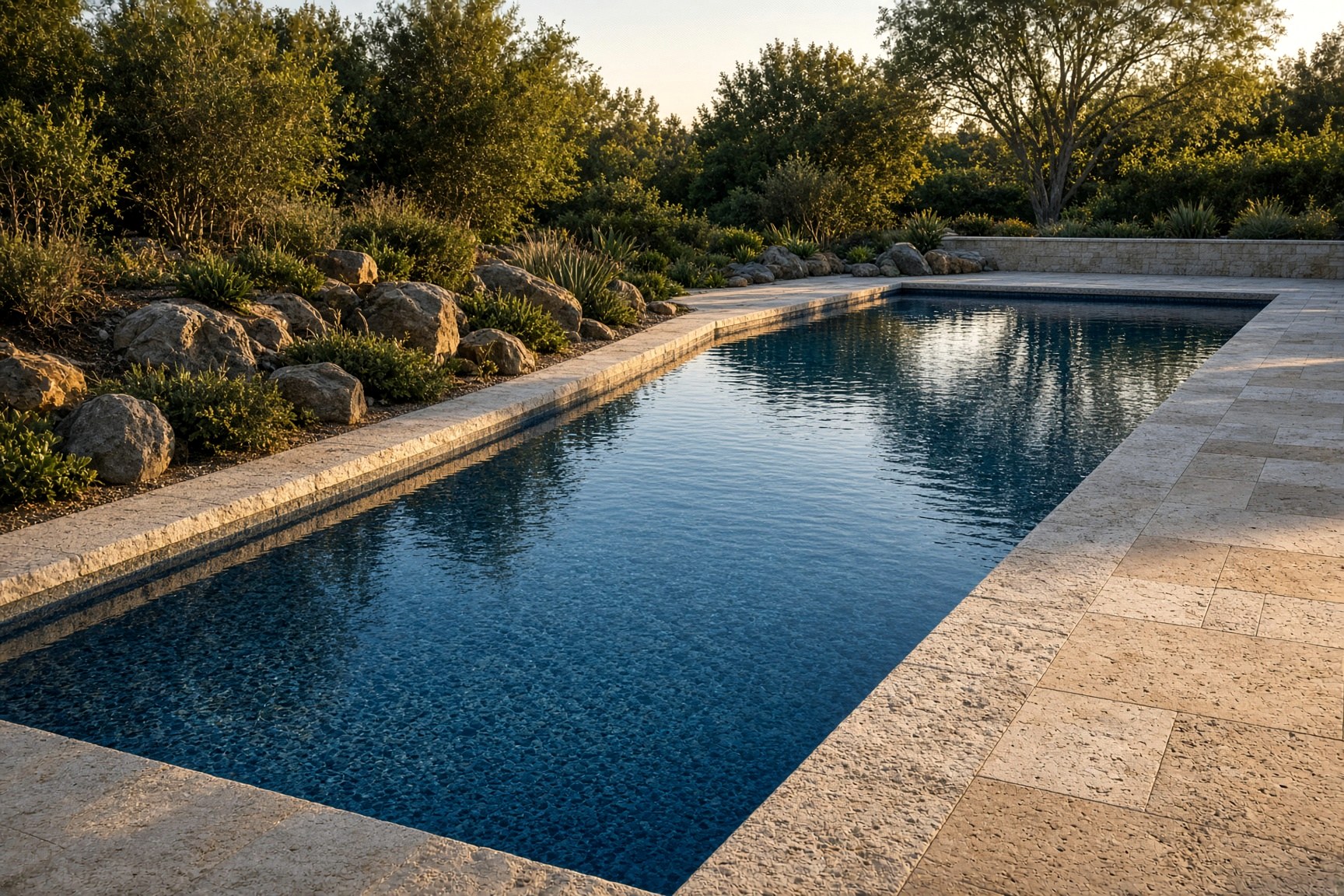 Same pool after pebble finish
