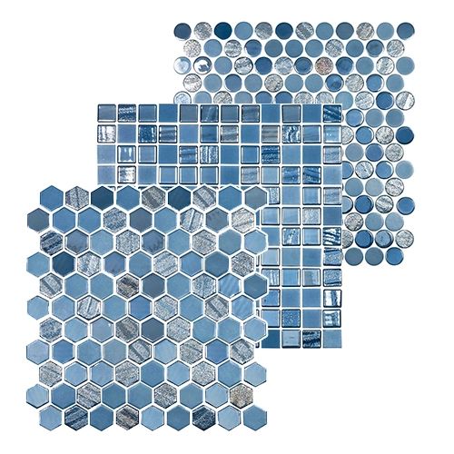 Iridescent glass mosaic tile