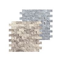 Split-face stone on a raised spa wall